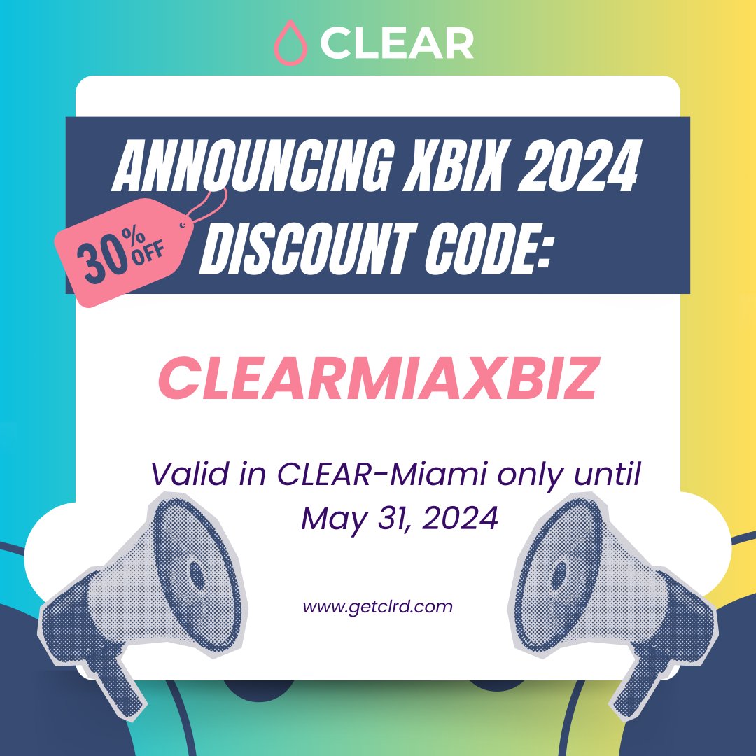 🌟 Attention XBIZ Miami Peeps! 🌟

Time to turn up the heat! Grab a blazing 30% discount at Clear-Miami with code CLEARMIAXBIZ until May 31st! Get your game face on for XBIZ Miami's Ultimate Summer Show, May 13-16. Let the good times roll!🏖️#ClearMiami #XBIZMiami #SpecialOffer
