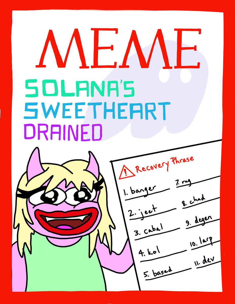 Solana’s sweetheart @bangerzNFT loses her entire net worth of $69 after posting her recovery phrase in a meme to thousands of followers Full story to follow