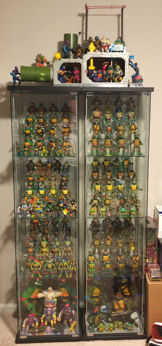 Rearranging the TMNT display. Did you guys have a favorite vintage TMNT toy growing up (or now)? 🐢 #TMNT #NECA #Super7