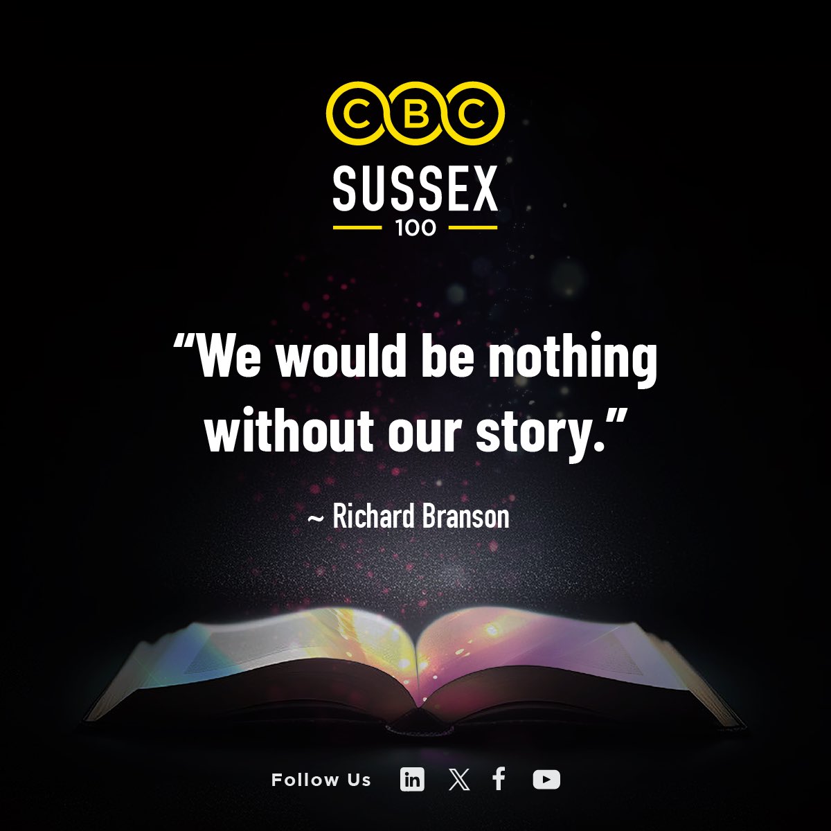 “We would be nothing without our story” ~ Richard Branson 

Our motto at County Business Clubs Sussex 100 is ‘Everyone has a Story to Tell…’ 

Why not join us and let us help you share your story with the world 🌍 

#powerofstorytelling #storytelling #businessstorytelling