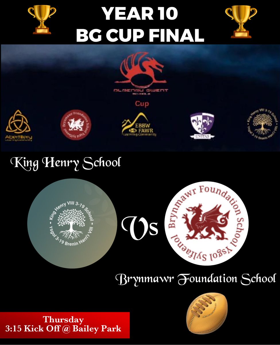 Tomorrow Our BG rugby cup final will be held at Bailey Park, Abergavenny. The boys have been working hard together at EPP now they will face off against each other for bragging rights. Enjoy boys. 🏆 @GardnerRugby @PE_BFS @AshSweet6 @DragonsHUBs @Adrian_Evs01 @Brynmawr_school