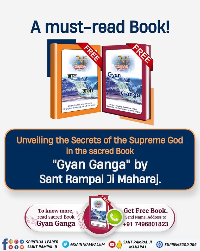 #GodNightWednesday #SaintRampalJiQuotes A must-read Book! Unveiling the Secrets of the Supreme God in the sacred Book 'Gyan Ganga 'by Sant Rampal Ji Maharaj. ⬇️⬇️ Download our official App Sant Rampal Ji Maharaj 📲📲