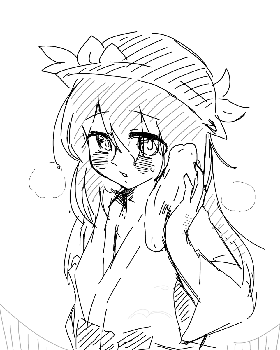 今日の落書き15。たまにはブルアカ以外もね()
#比那名居天子 