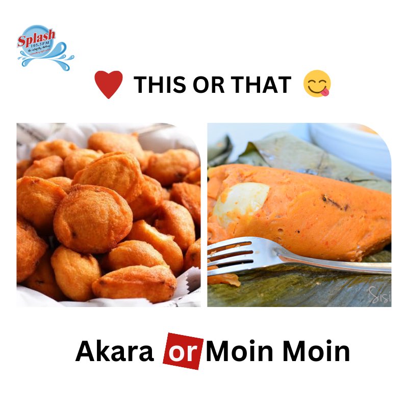 On today’s episode of THIS or THAT
 
We present to you… Akara OR Moin Moin, which do you prefer 😋

#thisorthat 
#splashfm1055