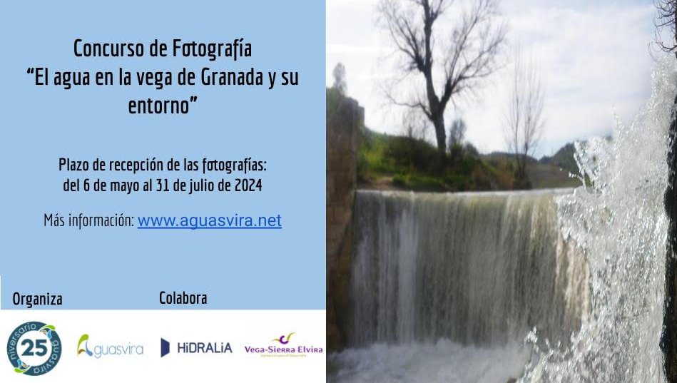 😍 ¿Te gusta la fotografía?
😁 ¡Pues participa en el el Concurso de Fotografía “El Agua en la Vega de Granada y su Entorno” !
🙌 Tienes hasta el 31 de julio
📝 Consulta las bases: lc.cx/9HtLAK
#Aguasvira25Aniversario
<a href="/InfoHidralia/">Hidralia</a> <a href="/ConsorcioVegaSE/">Consorcio de la Vega Sierra Elvira</a> <a href="/Aguasvira/">Aguasvira</a>