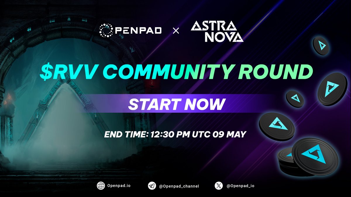 🚀 $RVV Astra Nova Strategic Sale: Community Round Open!

The Tier Round is complete, and we’re excited to launch the Community Round! Don’t miss out on the opportunity to be part of the @Astra__Nova Strategic Sale.

👉 Join the Sale: openpad.io/app/projects/a…

🗓️ End Time: 12:30