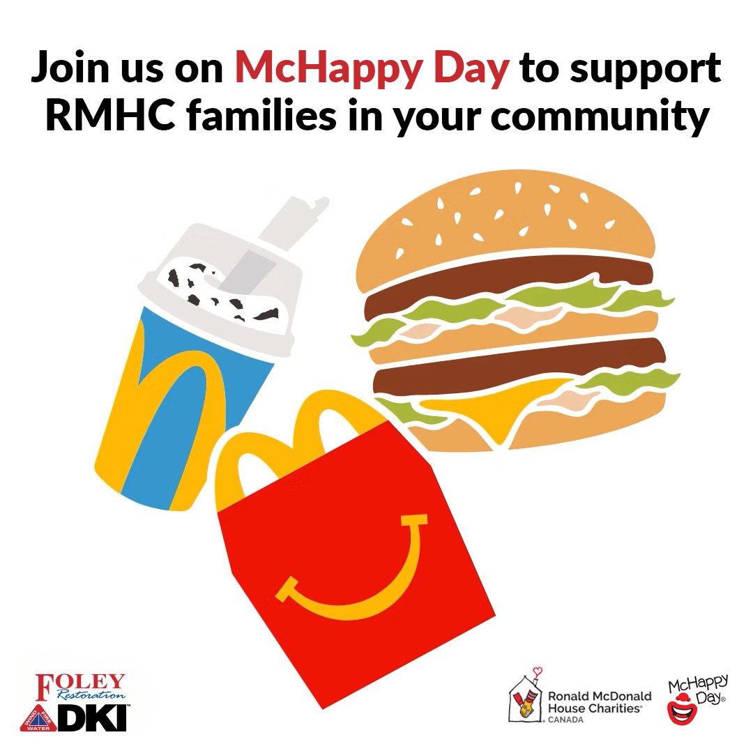 It’s #McHappyDay! Whether you place your order inside, cruise through the drive-through or have your meal delivered, all day a portion of every menu item sold will be donated to @RHMCCanada - now that's something to be McHappy about!

Visit: bit.ly/49ZvNbx