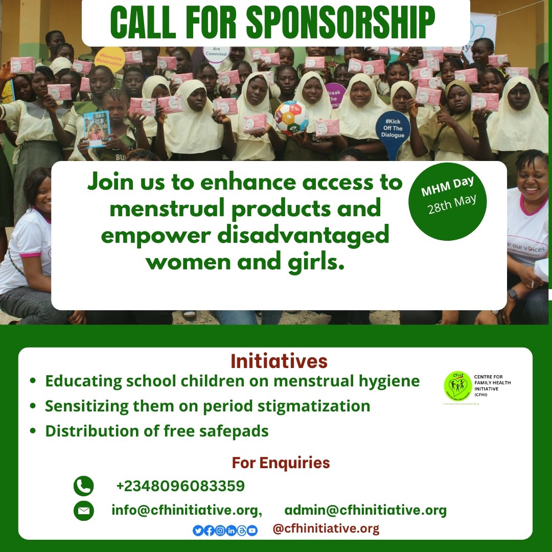 Join us to enhance access to menstrual products and empower disadvantaged women and girls.

 #MenstrualHygiene #EndPeriodPoverty #EmpowerWomen #MenstrualHygieneManagement #SafepadTM
#InternationalDayofActionforWomensHealth

LET'S DO IT AGAIN!!!