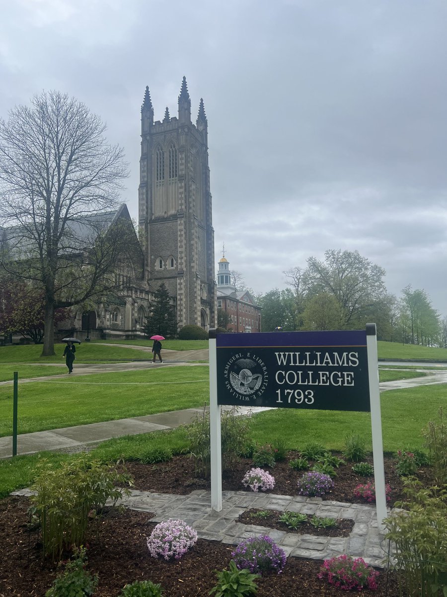 Not even the rain can dampen my excitement about being ⁦@WilliamsCollege⁩ to speak to students today on the topic of reparatory justice! Thanks for the invitation - thrilled that Arley Gill, chair of Grenada’s Reparations Committee, is joining us from the Caribbean.