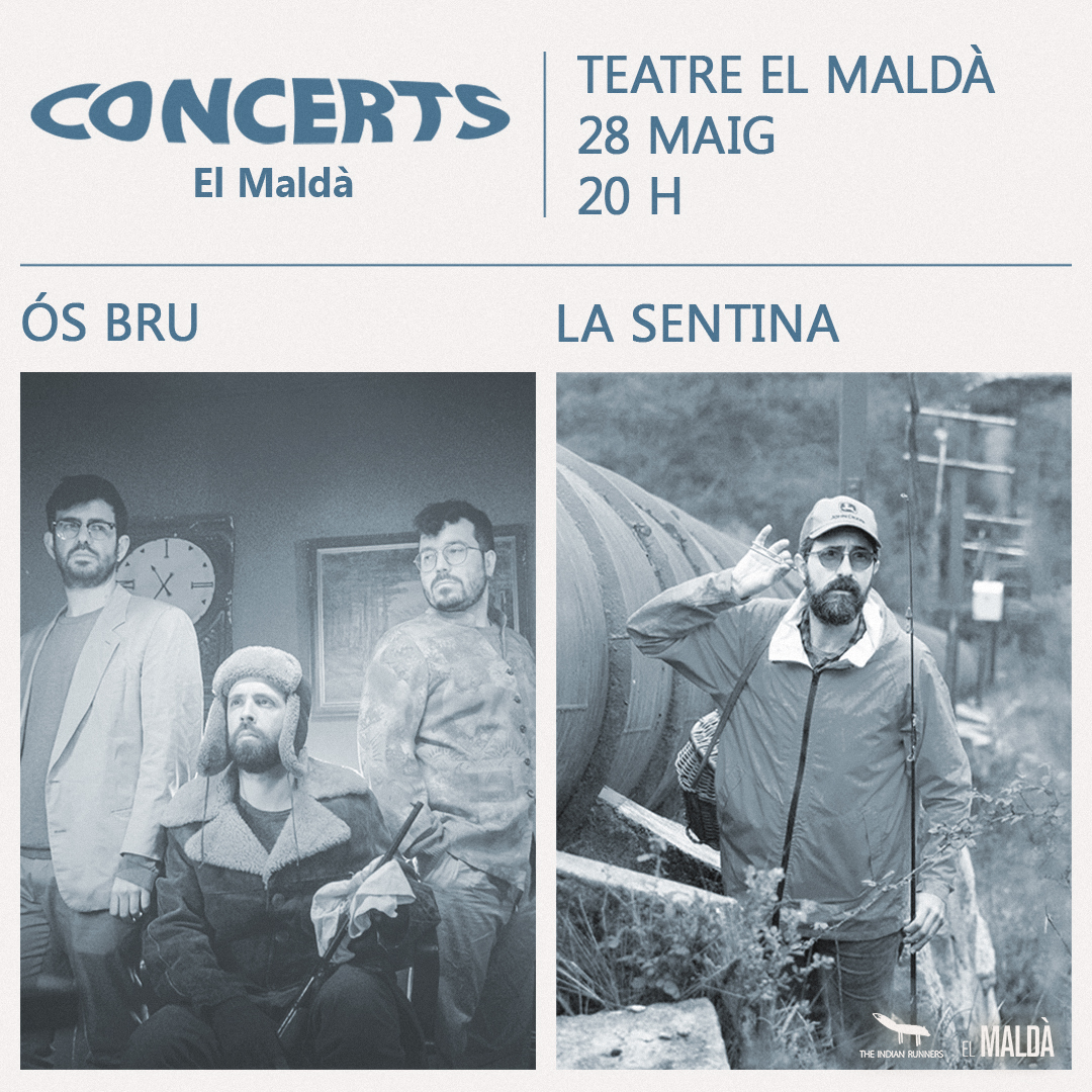 El Maldà (@maldateatre) on Twitter photo El 28/5 el Maldà s’omple de música amb el concert d’<a href="/os_bru/">Os Bru 55</a> i <a href="/LASENTINA/">la sentina</a> 🎶
Els 2 grups germans de l’associació cultural <a href="/Indian_Runners/">The Indian Runners</a> ens conviden a submergir-nos en els seus mons onírics a través d’una experiència musical única.
👉+ Info i entrades a elmalda.cat/espectacle/con… El 28/5 el Maldà s’omple de música amb el concert d’<a href="/os_bru/">Os Bru 55</a> i <a href="/LASENTINA/">la sentina</a> 🎶
Els 2 grups germans de l’associació cultural <a href="/Indian_Runners/">The Indian Runners</a> ens conviden a submergir-nos en els seus mons onírics a través d’una experiència musical única.
👉+ Info i entrades a elmalda.cat/espectacle/con…