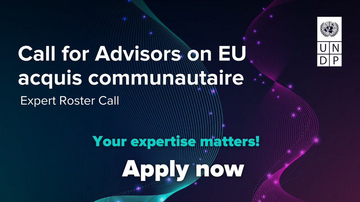 Join the UNDP Expert Roster and be at the forefront of development in Europe and the CIS. We're looking for advisors with a deep understanding of the #EU acquis communautaire. Make a difference today! Learn more: go.undp.org/Zc6