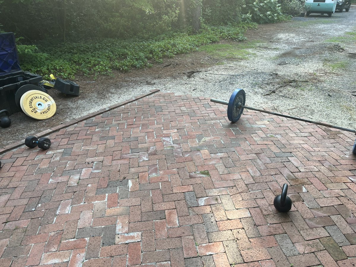 Solid 5k row followed by a driveway gym workout. Gets the day started off right.