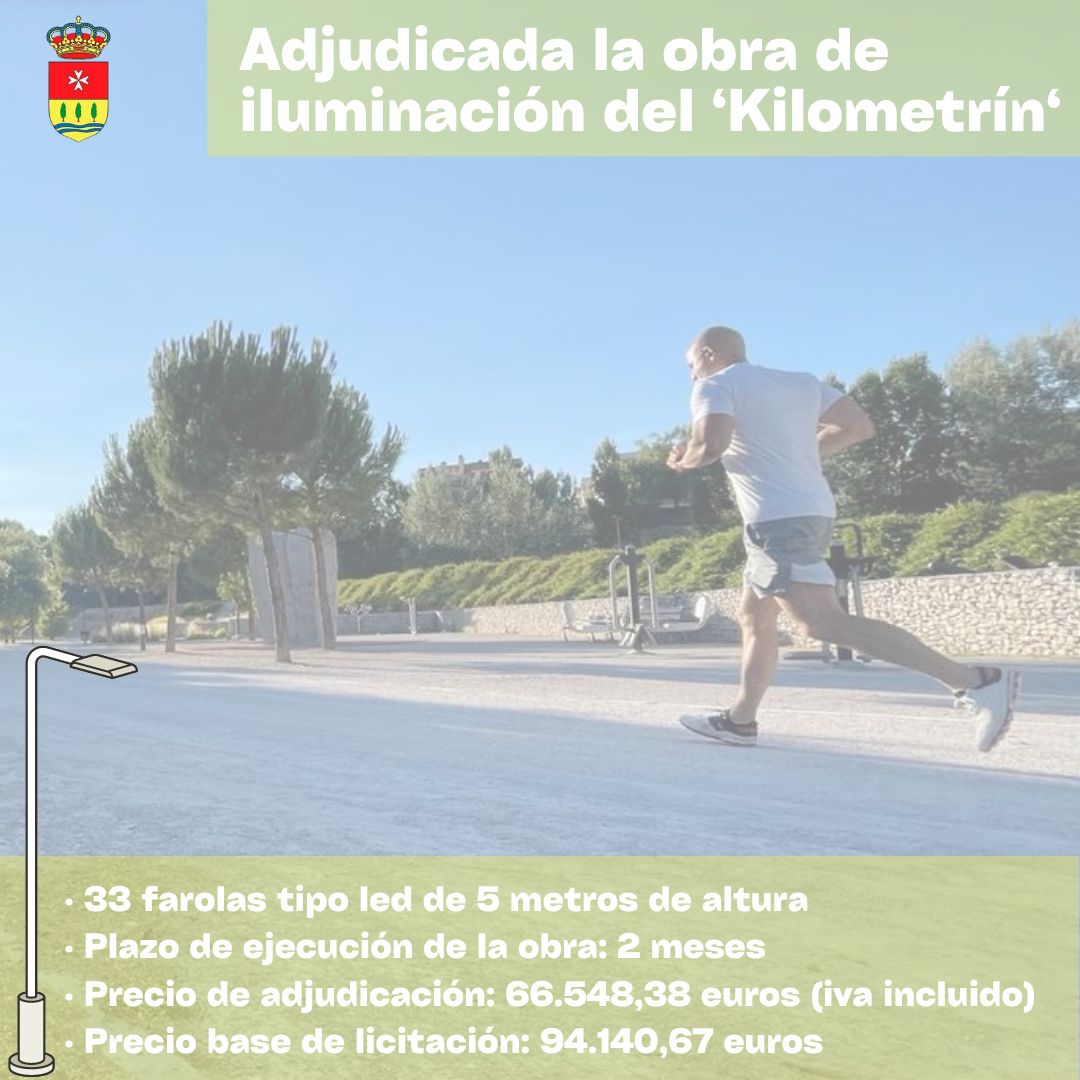 💡 Adjudicada la obra de iluminación del ‘Kilometrín’, en el parque del Socayo 👉🏻 La intervención contempla la instalación de 33 farolas tipo led de 5 metros de altura. La ejecución de los trabajos tendrán un coste de 66.548,38 euros y un plazo de dos meses