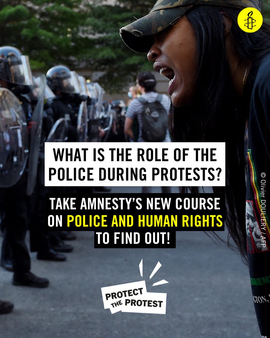 🚨 What is the role of the police during protests? What rules govern the use of force and firearms by police officials? Enrol in Amnesty’s new Police and Human Rights course and find out: amn.st/6016jWqUG #ProtectTheProtest