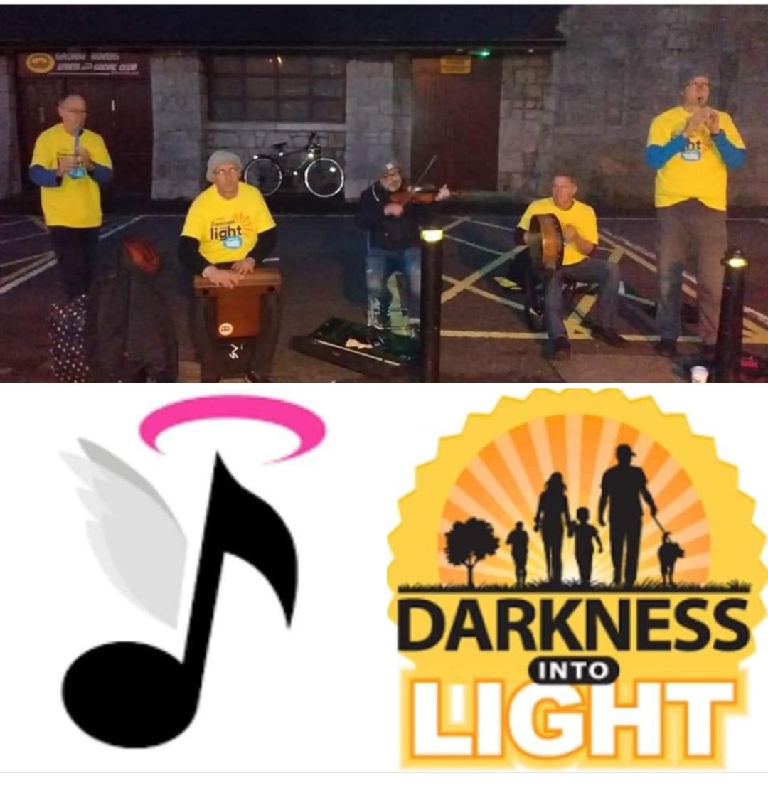 Join in the fun & kindness this Saturday morning as we play a few tunes for all in the #darknessintolight walk. 
😀🎶🙏
Message us now to join in the craic'n kindness!
#Gaillimh 
#GalwayCity #Galway
#DarknessIntoLight 
#DarknessIntoLight2024 
#DarknessIntoLightGalway