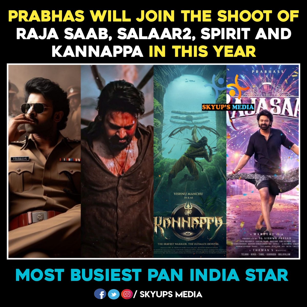 The busiest PAN INDIA SUPER STAR 🔥 #Prabhas