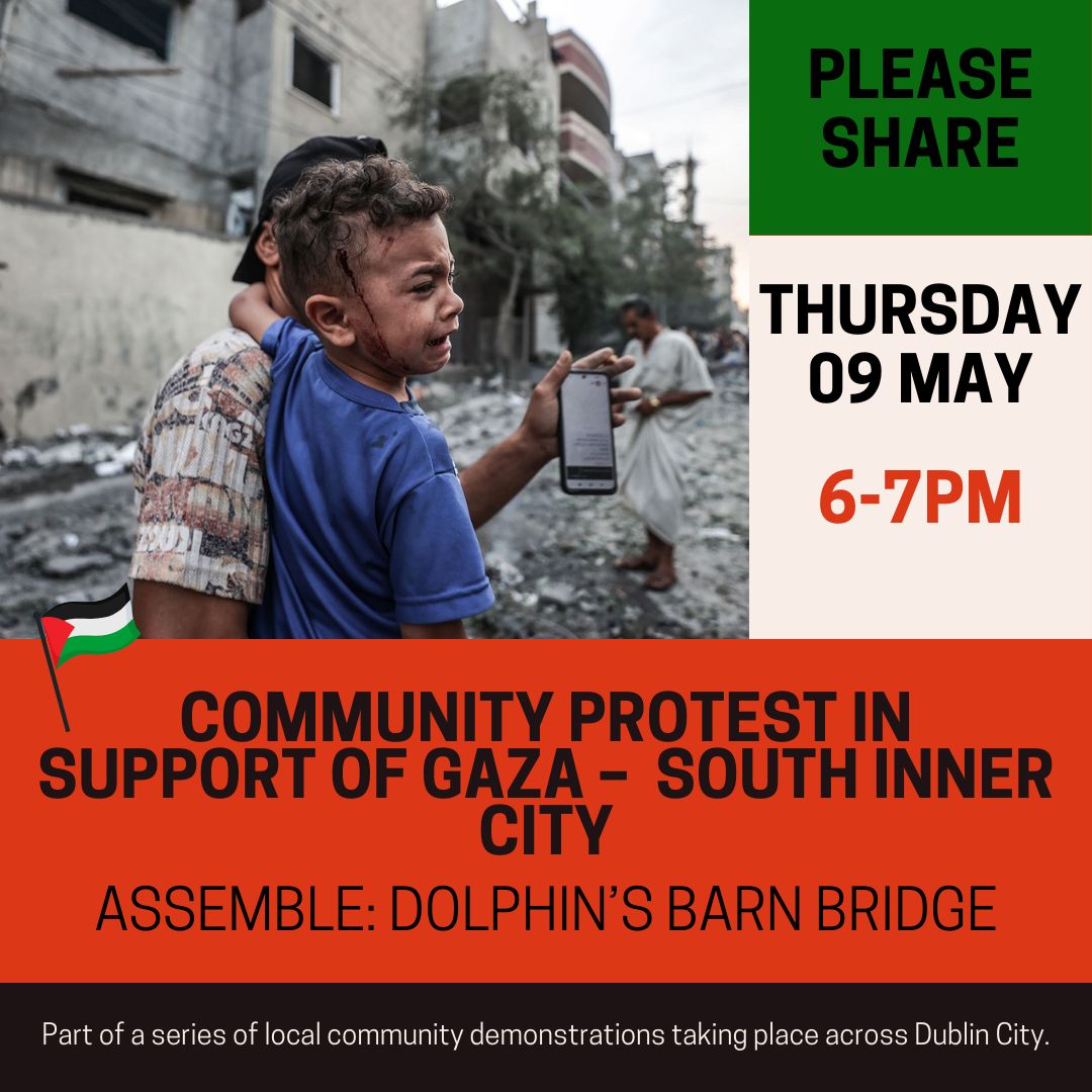 Community protests supporting people of Gaza continue every Thursday. Cabra, Ballymun, East Wall, Dolphin’s Barn &amp; Donnycarney. Demand immediate ceasefire &amp; stop Israeli blockade of humanitarian aid.
Please support the protests
#FreePalestine #StopGenocide #BoycottIsrealProducts