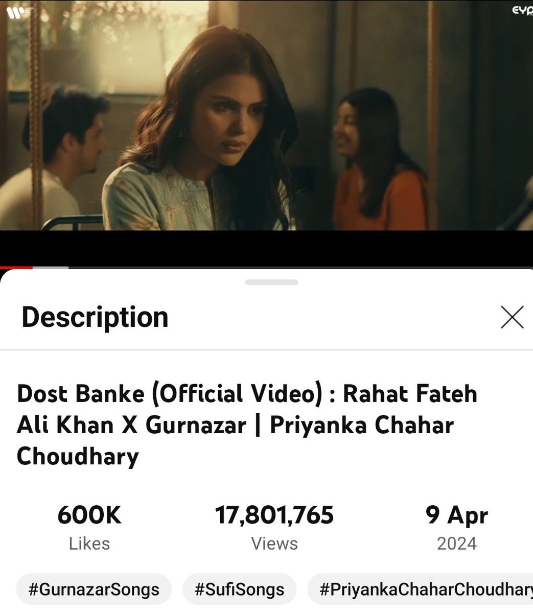 17.8M+views completed with whopping 600K Likes...🔥
Keep posting reels and edits on SM to hype the song #DostBanke. 
#PriyankaChaharChoudhary #PriyankaPaltan