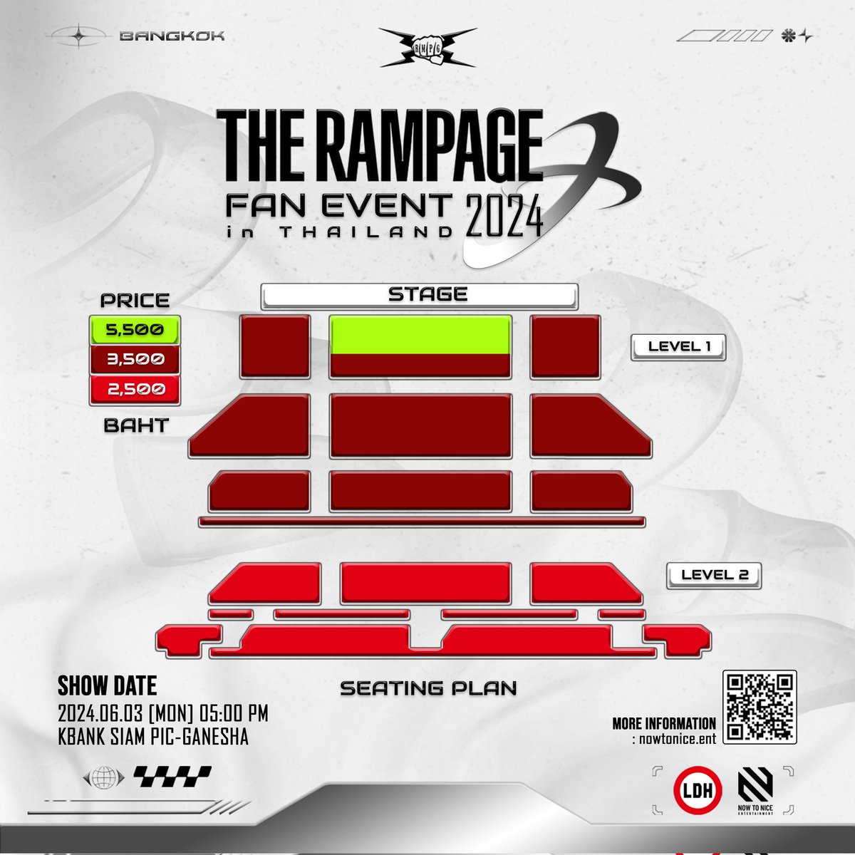 ถ้าเทียบจากผังแล้ว บัตร 5,500 บาท น่าจะมีประมาณ 80 ที่มั้ยนะ เพราะเกินครึ่งโซน A2 มานิดหนึ่ง สงคราม 80 ที่นั่ง เพื่อพิชิตรูปถ่าย 1:16 ไว้ติดผนังบ้าน เริ่ม!
#THERAMPAGEFanEventinThailand2024 #THERAMPAGE