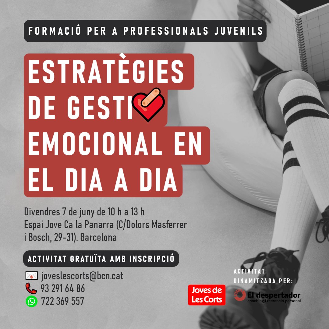📌 Treballes amb #joves? Vols adquirir + eines per acompanyar-los en #GestióEmocional? ❤️🩹

>> En aquesta sessió de 3 hores descobrirem com acompanyar-los a connectar amb el seu lideratge, il·lusió i motivació pels seus projectes vitals.

▶️T'esperem el 07/06 a @calapanarra !