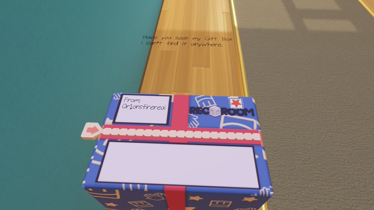 Ever seen this glitch where a gift box message is just floating in mid air?! #recroom #giftbox
