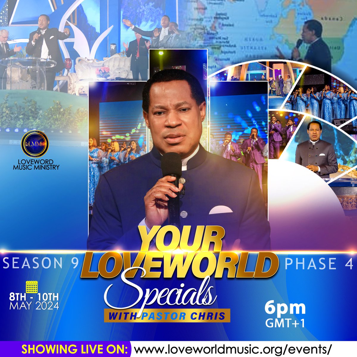 💥 BREAKING NEWS💥
YOUR LOVEWORLD SPECIALS Season 9 Phase 4 with Pastor Chris starts at 6️⃣ pm GMT+1 Showing live on 👉🏽 loveworldmusic.org/events/ 

Don't miss it!

#YLWS
#LMM
#PastorChrisLive
