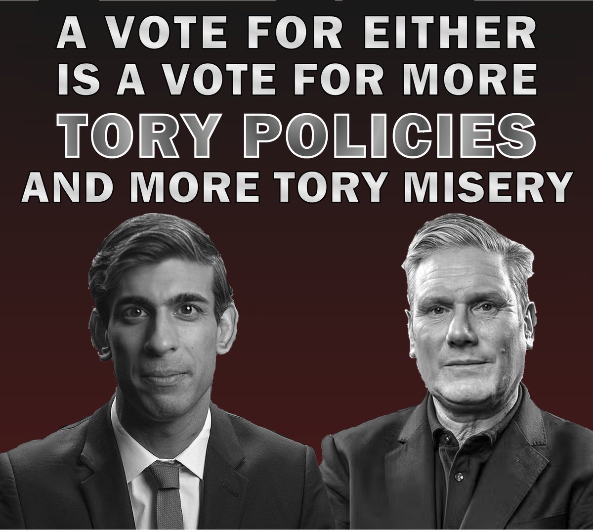 The only difference now between Tory and Labour is the colour of the badge

The policies are the same, the racism/hate are the same and a vote for either is a vote to continue austerity.

If you want change, you need to look elsewhere