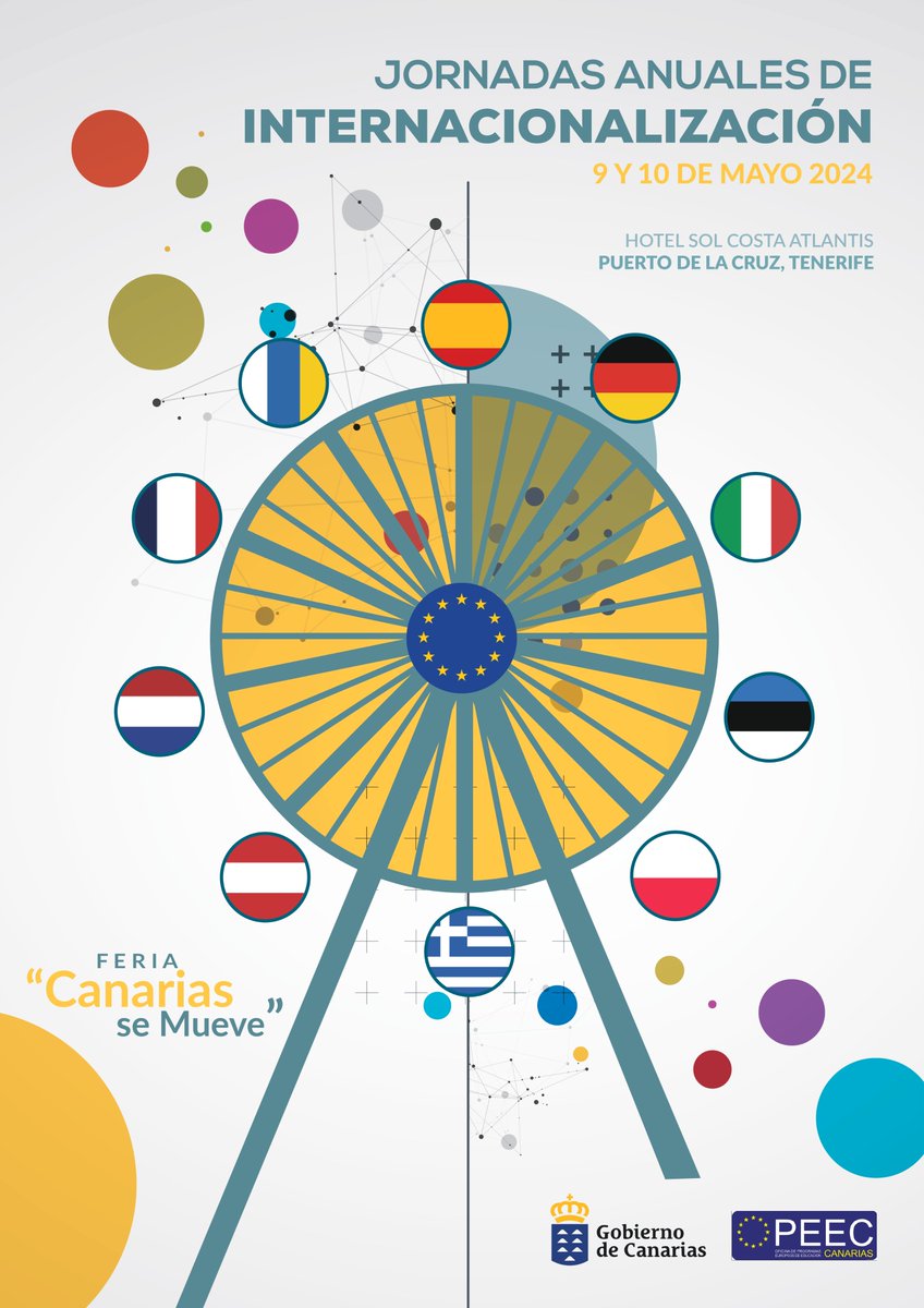🔵 Las Jornadas Anuales de Internacionalización-Feria Canarias se Mueve, una iniciativa de @EducacionCan para crear sinergias y ampliar la red de contactos sobre movilidades.

🗓 9-10 de mayo
📺 Síguelas en directo 👉 bit.ly/opeec2024-1
ℹ️ Más info 👇 www3.gobiernodecanarias.org/noticias/un-ce…