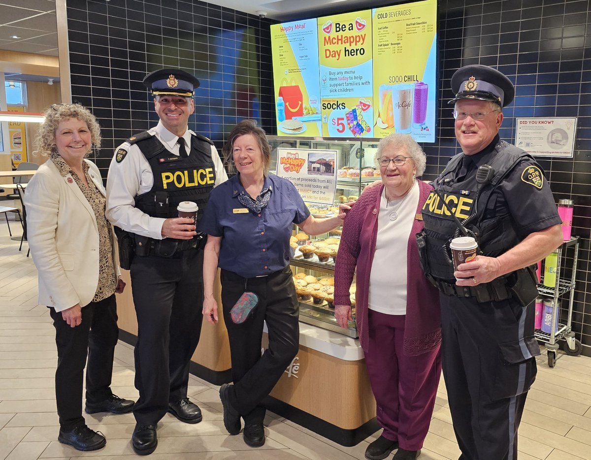 #McHappyday at Midland McDonalds restaurants was kicked off early this am despite the liquid sunshine! #SGBOPP is happy to support  this great annual cause. #keepingfamiliesclose ^dh