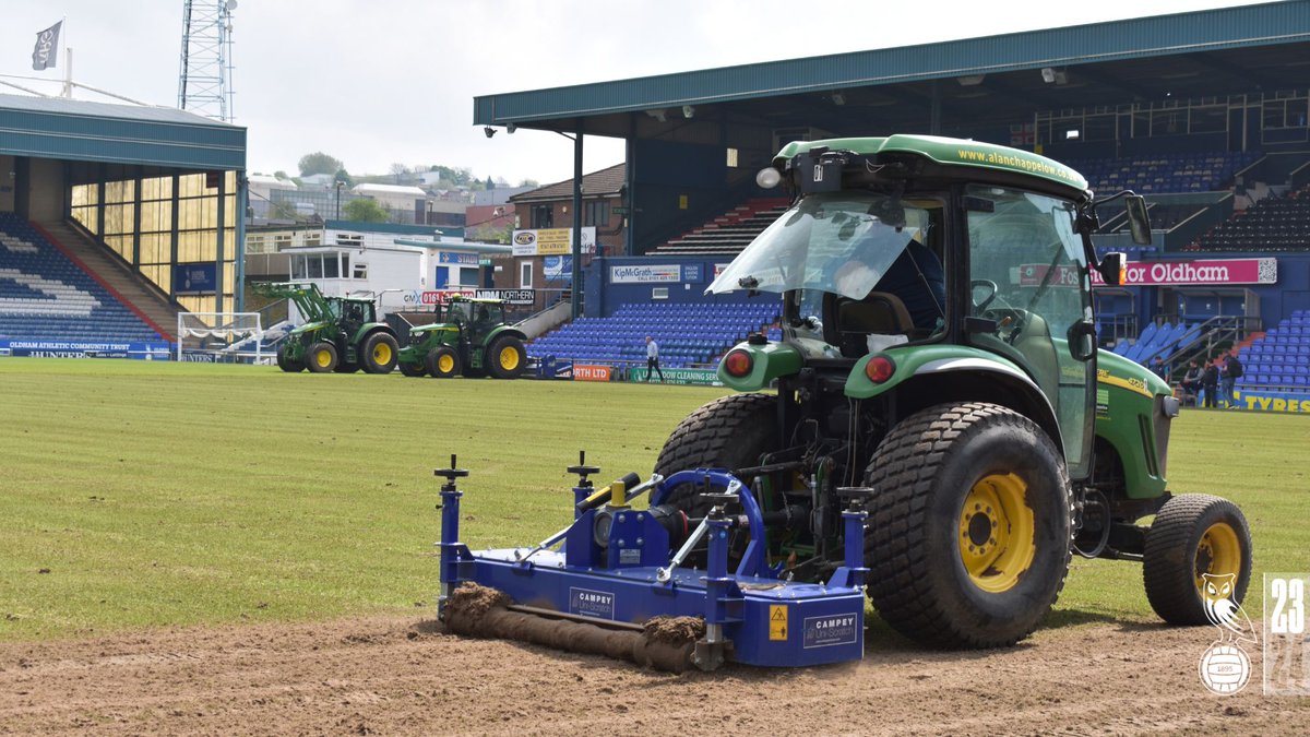OfficialOAFC's tweet image. 🌱 Work has commenced on this summer's pitch renovations. #oafc