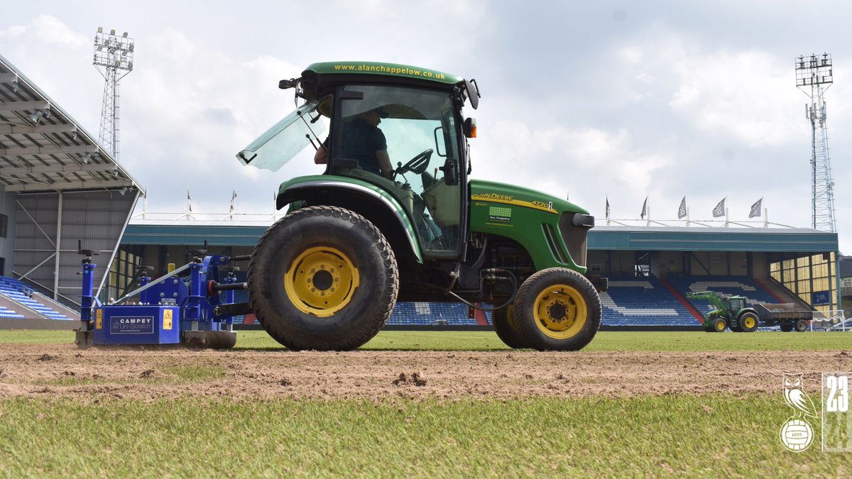 OfficialOAFC's tweet image. 🌱 Work has commenced on this summer's pitch renovations. #oafc