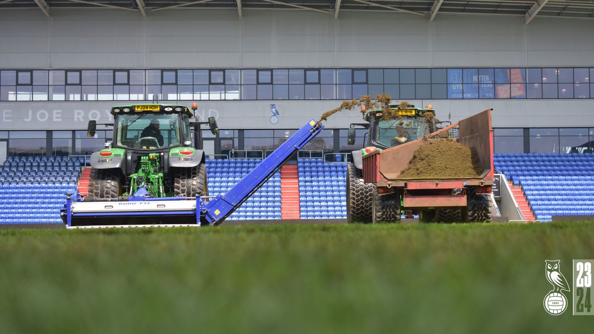 OfficialOAFC's tweet image. 🌱 Work has commenced on this summer's pitch renovations. #oafc