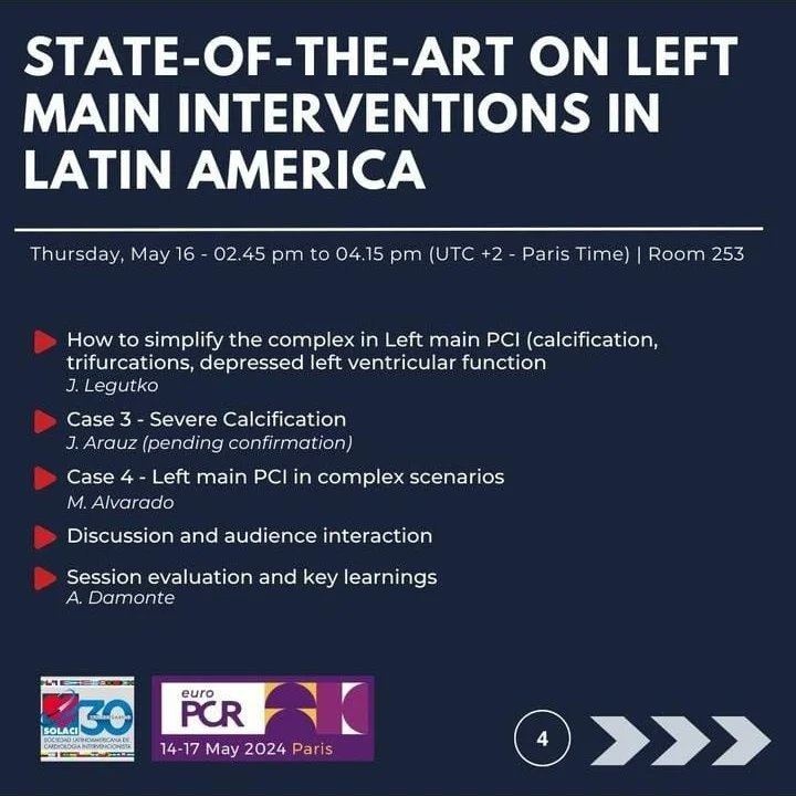 🗓14-17 de Mayo 📍París ¡Los esperamos! EURO PCR 2024 @solaci_online @latambifclub @ICBAonline #LATAMBif #europcr2024 @PCRonline