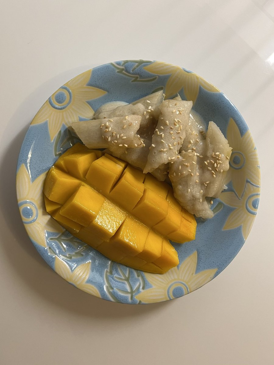 mango sticky rice with filipino suman