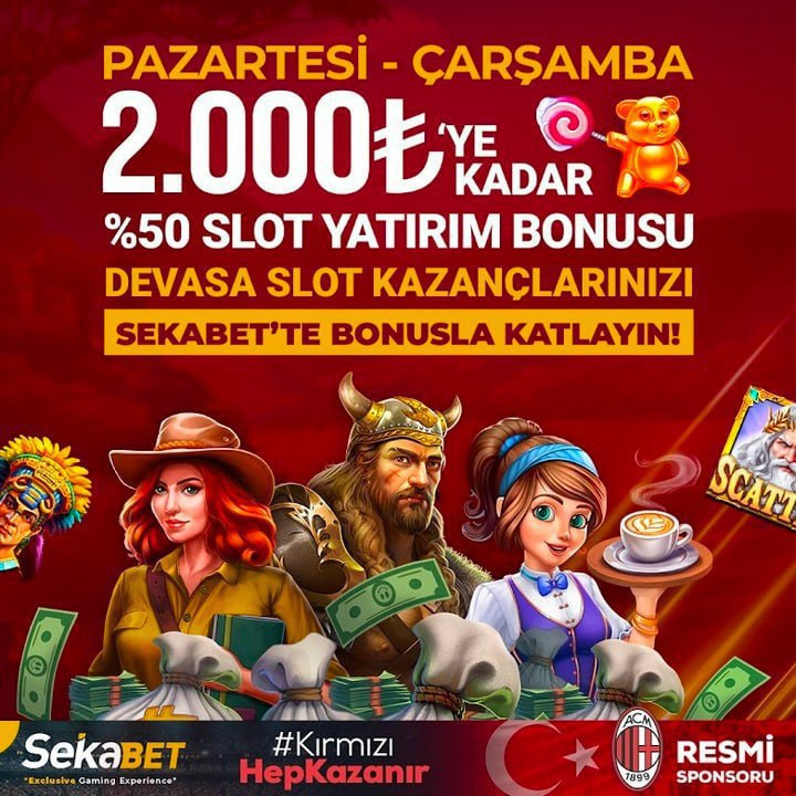 🎁  Sekabet'te Pazartesi ve Çarşamba günleri'ne özel
💰 2.000 TL’ye kadar %50 slot yatırım bonusu sizi bekliyor!
✅ Hemen yatırımınızı yapın  bonusunuzu alın. 🎰 t2m.io/skssylb