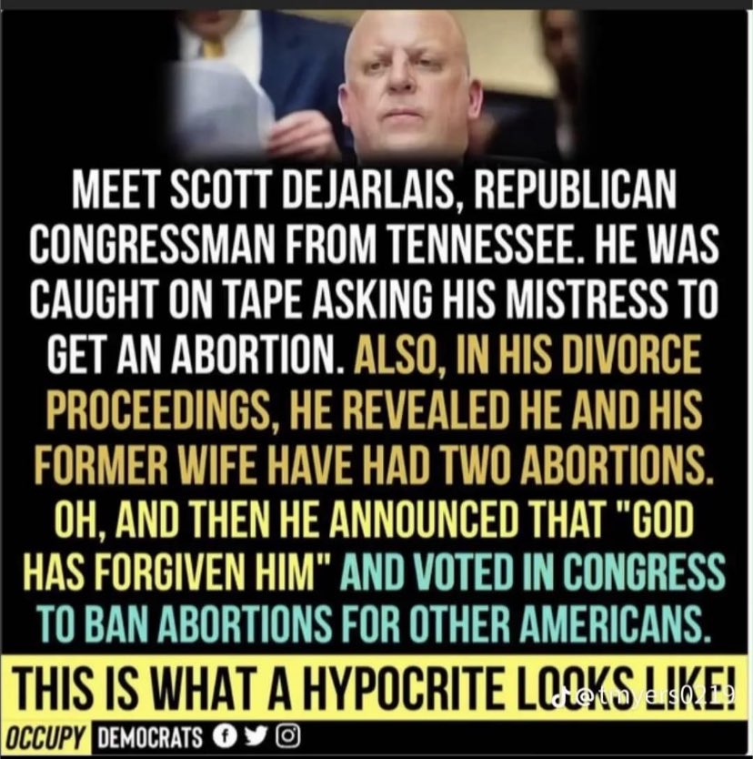Meet Republican congressman, Scott Dejarlais…another scumbag POS! 😡
