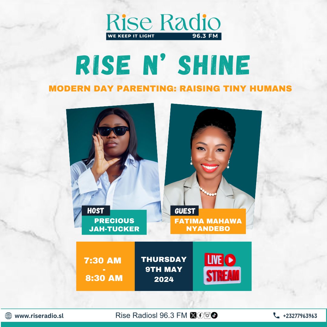 Join us on #RiseNShine as we delve into the complexities of modern-day parenting! From navigating technology to cultural shifts, our guest explores the challenges and opportunities faced by parents today. Don't miss out! 
@asmaakjames @mariamajbah9
#RiseNShine