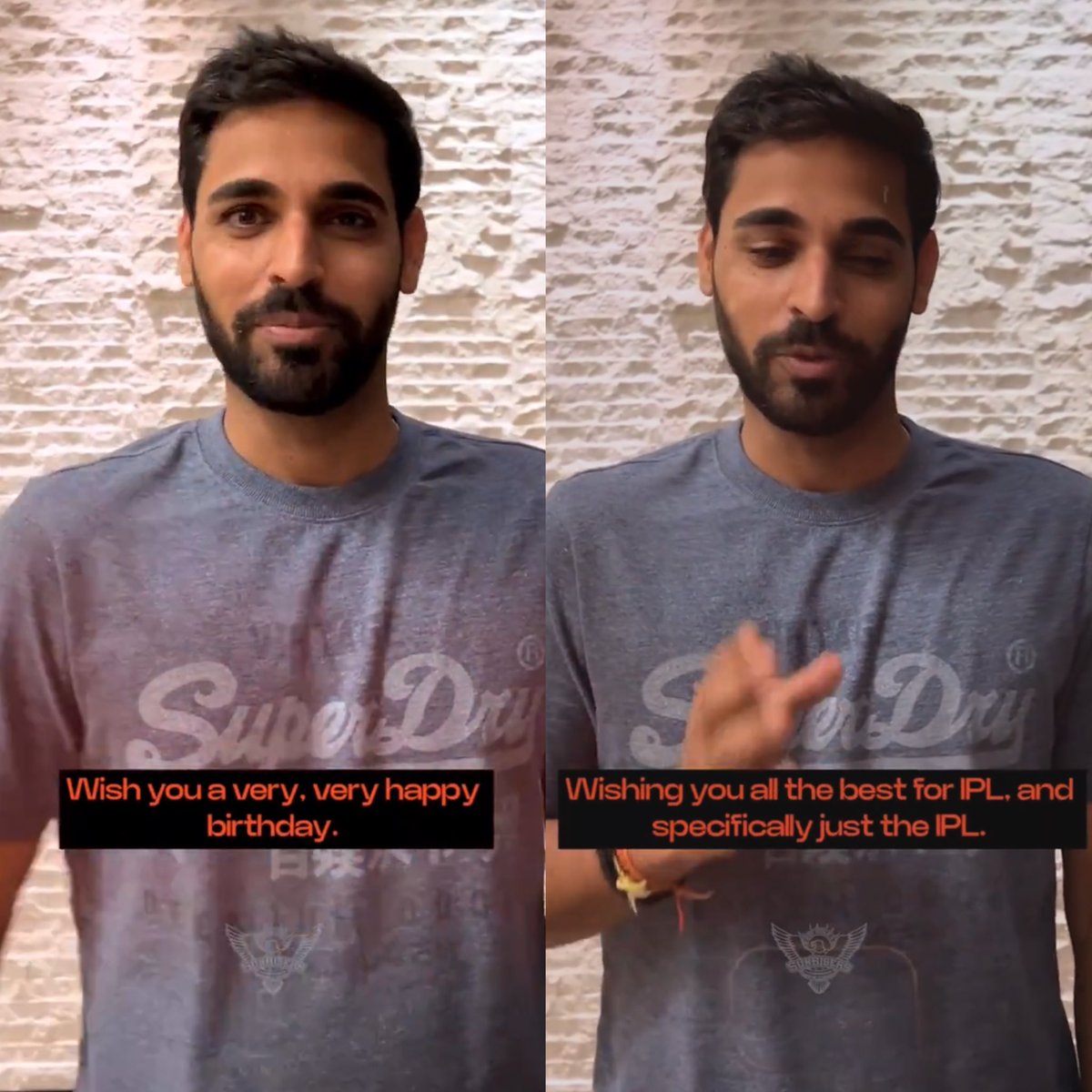 Bhuvi while wishing Pat Cummins for his birthday -

All the best for IPL and specifically just IPL 😂😂