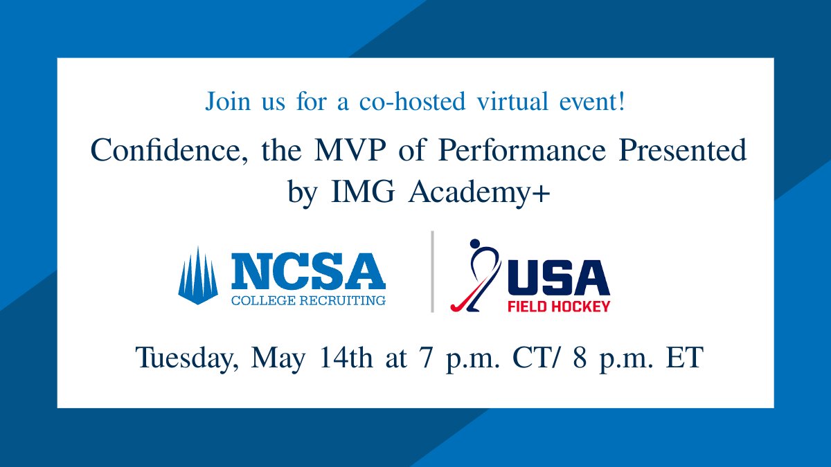 Learn how you can use mental performance skills to improve your confidence and level up your game! Register now for USA Field Hockey & @NCSA’s free webinar, “Confidence, the MVP of Performance” on May 14 at 8 PM ET! 🔗 bit.ly/4dp1bDf