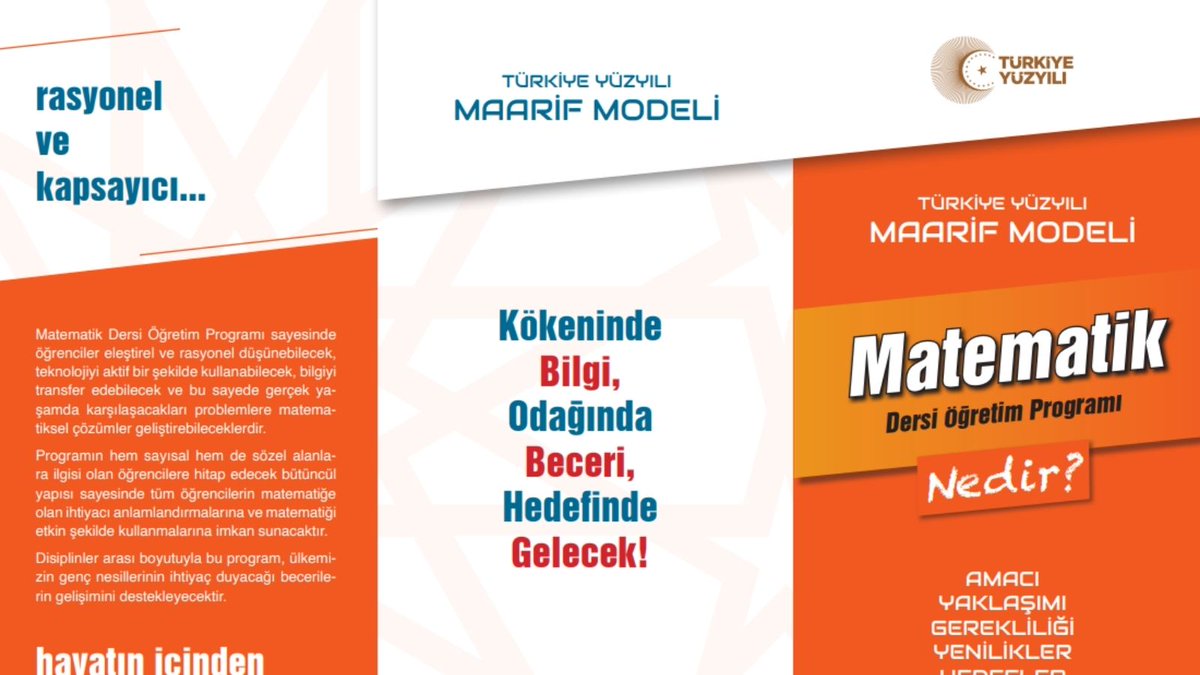 Türkiye Yüzyılı Maarif Modeli 'Matematik' dersi öğretim programı taslağı yayınlandı. @tcmeb @meb_ogm Bağlantı linki 👉meb.ai/UXSSAoZ