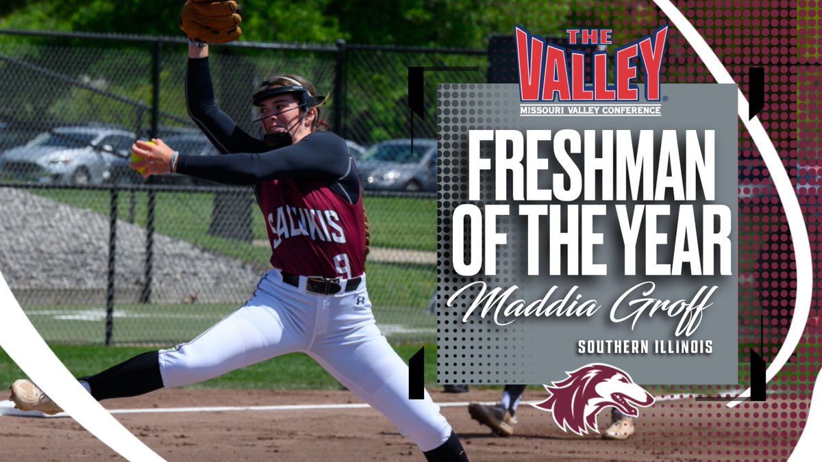 🚨FRESHMAN OF THE YEAR🚨 Maddia Groff of @SIU_Softball led the MVC in completed games (17), ERA (0.70), shutouts (9), strikeouts (220) & wins (28).  Her 28 wins lead the nation & ties SIU's single-season & at 6th-best all-time in MVC history.  More➡️bit.ly/4b4DxtW