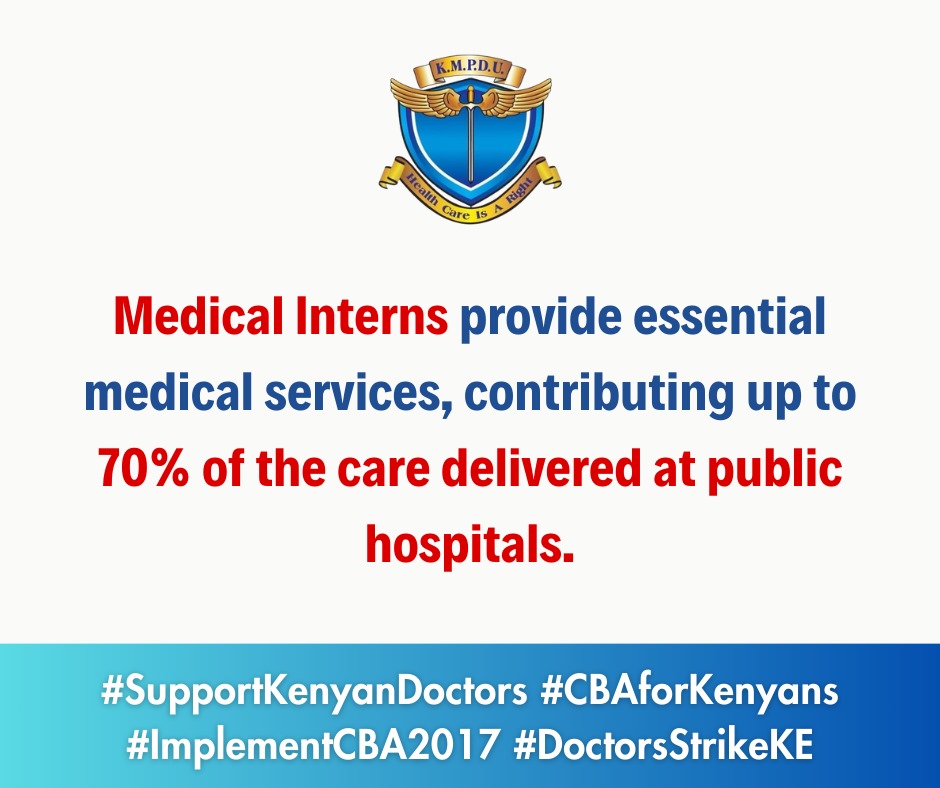 Post medical interns as per CBA2017
#NoCBANoInternship
#GovernmentSupportsCBA
#ImplementCBA2017 
#DoctorsStrikeKE