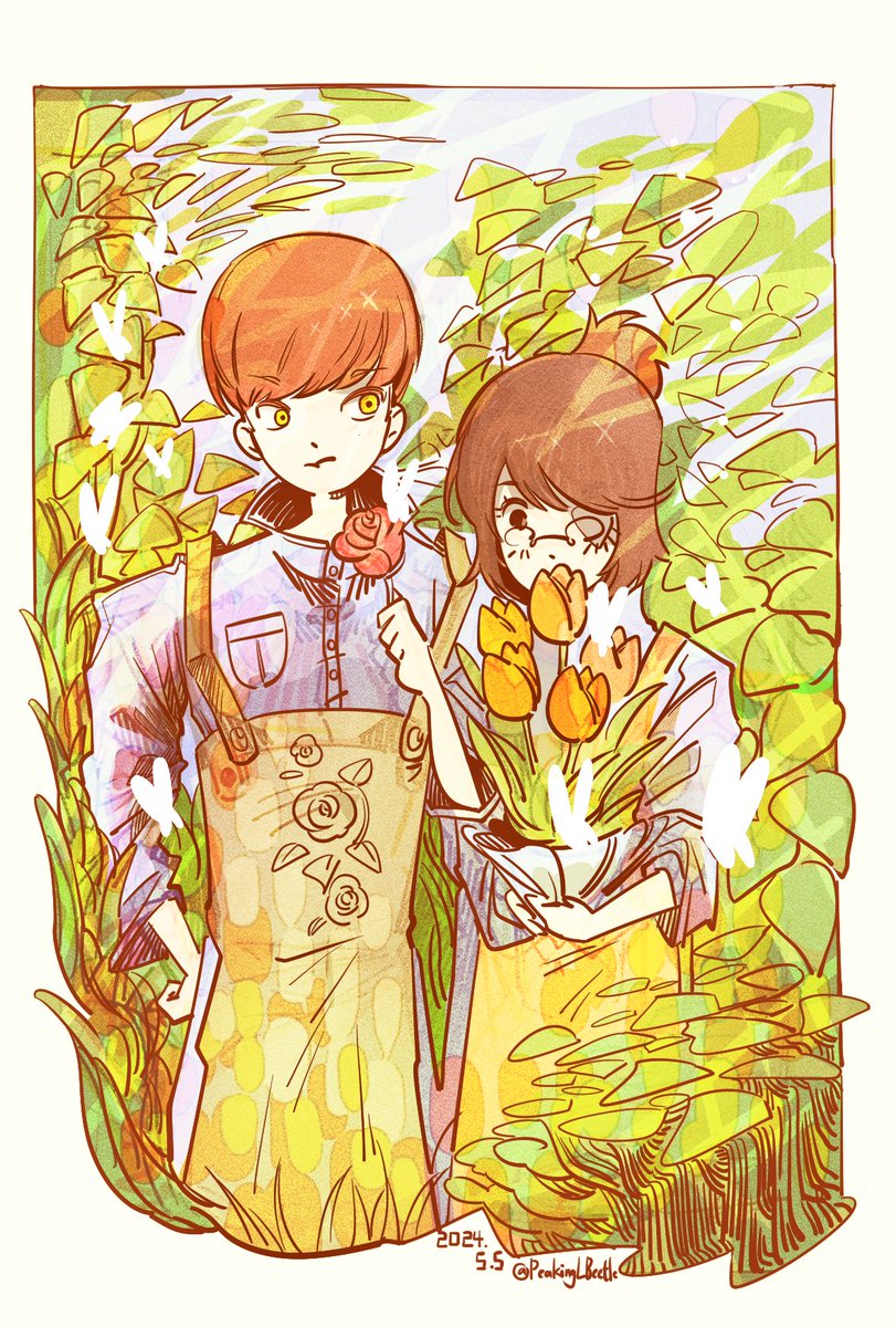 PeakingLbeetle's tweet image. #flohan
花店員.....