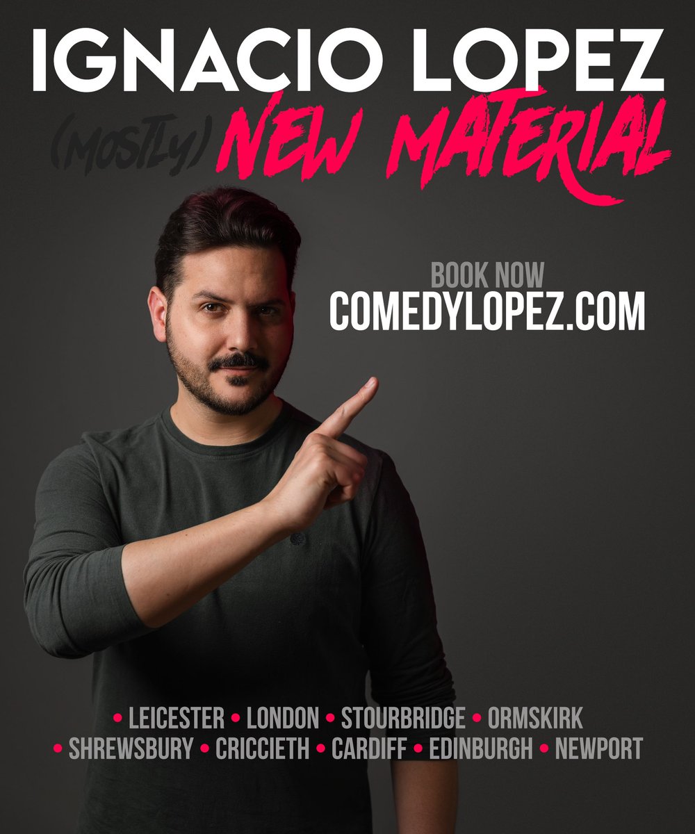 A few more work-in-progress shows added! 🥳 Tickets now on sale for Shrewsbury & Ormskirk, as well as London, Birmingham, Cardiff, etc. 💥🙌🏼 🎟️🎫 comedylopez.com 📸 @MHuggleston