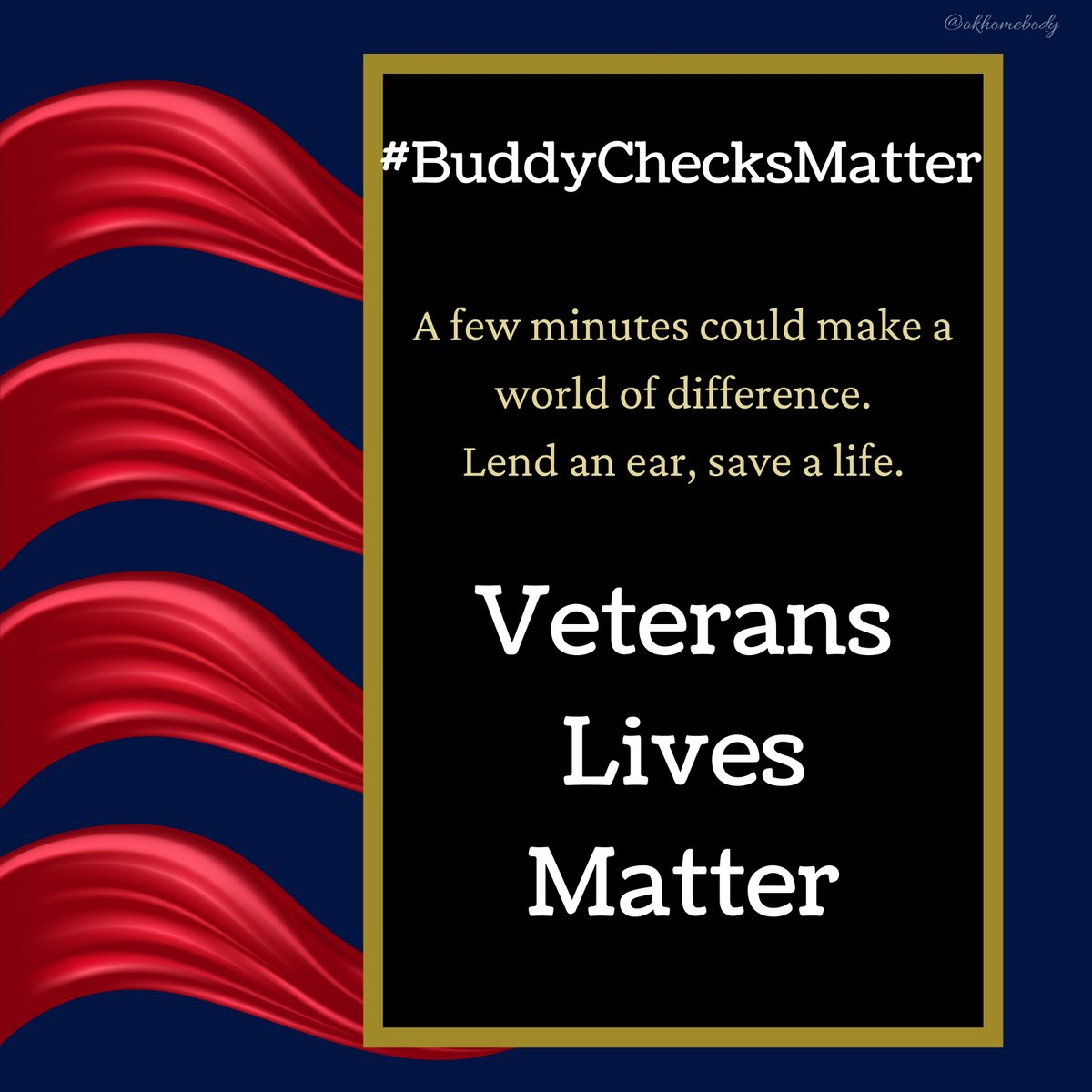 🇺🇸 #WarriorWednesday #Buddy✅with #Veterans 🙏RH
❤️#BuddyChecksMatter because #VeteransLivesMatter❤️
⭐️ 🇺🇸 Repost #EndVeteranSuicide #dial988press1 🇺🇸⭐️
🇺🇸 @NelisonDarin @RogerMcghee6 @JamesBuckl3779⭐️
🇺🇸 @srasberry1 @MAC_ARMY1 @greatimp@ke_jenning3137⭐️
🇺🇸 @army_abn3rdTime…