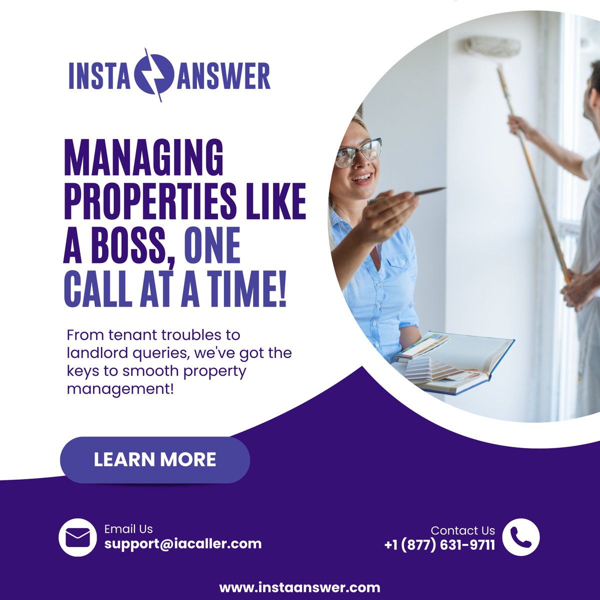 Managing properties like a boss? Our answering service for property management companies ensures your calls and customer service are as smooth as a lease signing.

Dial (877) 631-9711 or email support@iacaller.com to let us handle the keys to your success!

#InstaAnswer #CSR