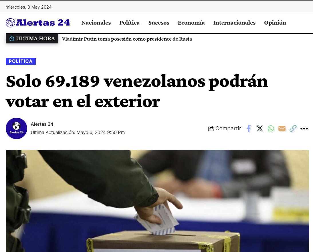 🇻🇪 A pesar de haber millones de venezolanos exiliados de su país de orígen, solo 69.189 venezolanos podrán votar en el exterior en la elección presidencial del 28 de julio.