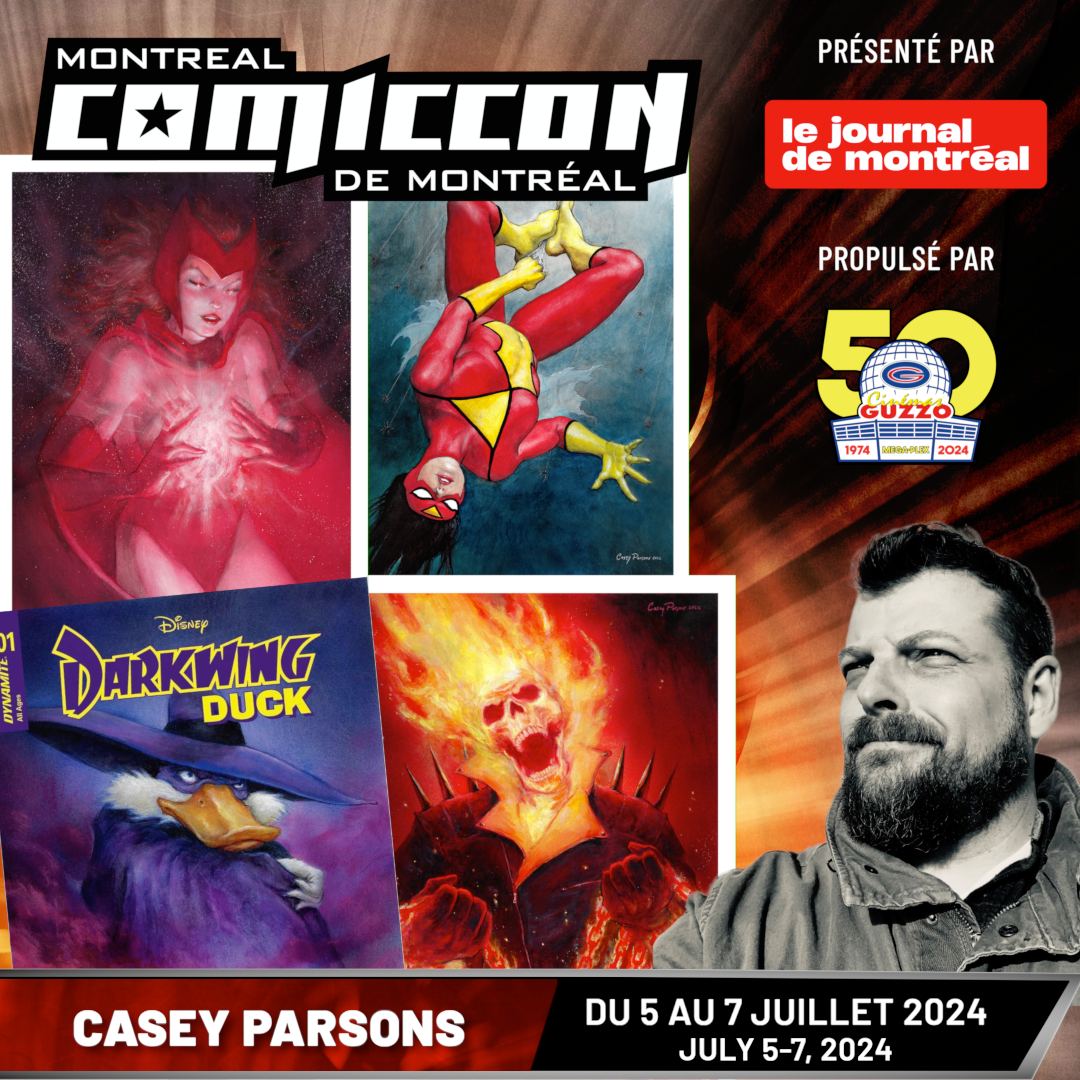 Nouveaux invités #comicbooks! @rossigifford, Katie Sawatsky, John Gallagher & @caseyarts77 au Comiccon de Montréal 2024. 🎟️: montrealcomiccon.com/billets/ #NewGuests #comics #artists #montrealcomiccon2024 #montrealcomiccon