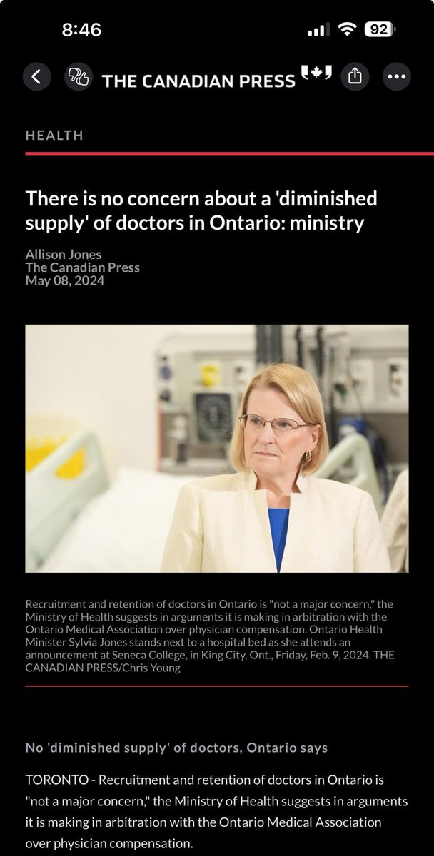 Deputy Premier Jones is asking us to disbelieve what our eyes see, disbelieve what our ears hear, disbelieve credible news reports, and disbelieve what my patients are telling me. 'It's really quite insulting' - Dr. David Barber, OMA Sectional Chair of Family Medicine.