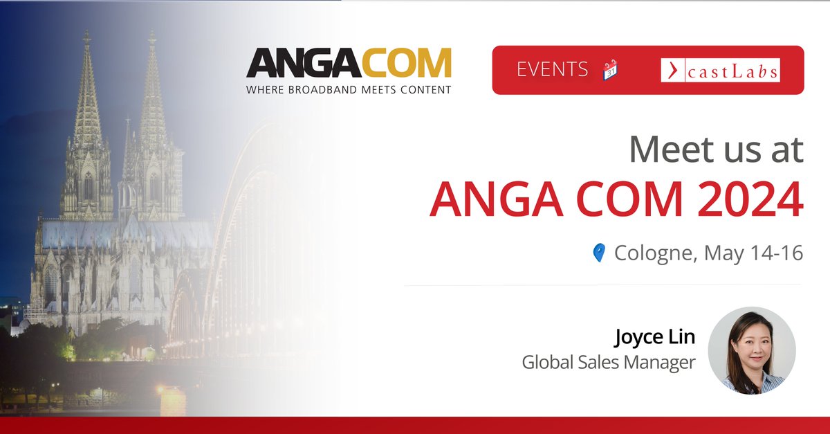 Don't miss us at @ANGA_COM 2024 in Cologne! 🇩🇪

Ready to geek out with us? Reserve your meeting with Joyce Lin, Global Sales Manager, and explore how castLabs can elevate your broadcasting experience. Book your slot now: meetings.hubspot.com/joyce-lin

#ANGACOM2024 #Cologne